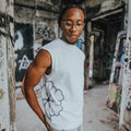 SLEEVELESS TEE - BLACK FLOWER